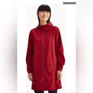 Lole Packable Red Rain Long Rain Jacket Small